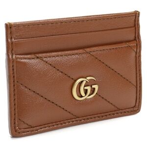 Gucci GG Marmont Camel Leather Card Case